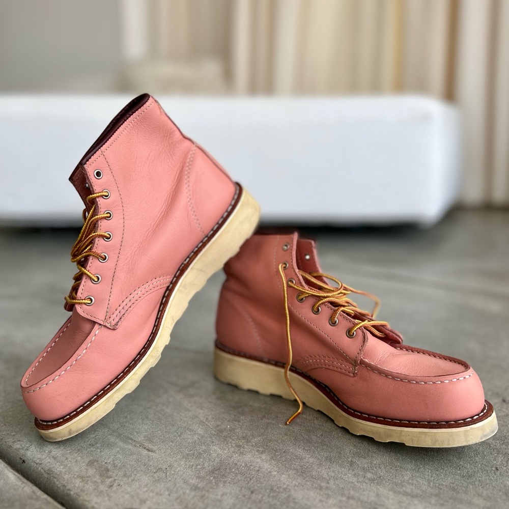 RARE FIND DISCONTINUED PINK RED WING BOOTS WOMEN SIZE 7.5